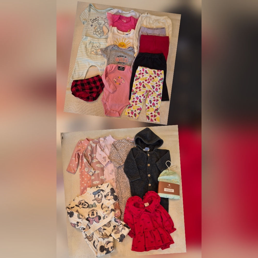 Bundle Of Baby Girls Clothing Size 3-6 Months